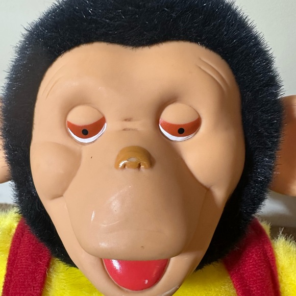 Rubber Face Mr. Bim Zippy Vintage 18" Plush Monkey Green Trading Banana Toy Doll - Picture 7 of 10
